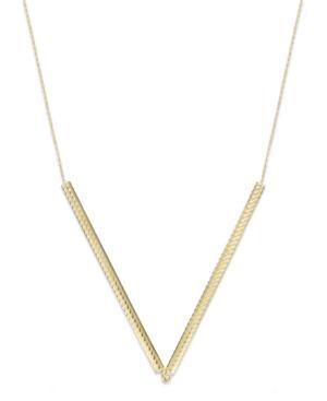 Diamond-cut V-necklace In 14k Gold