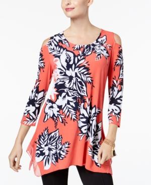 Jm Collection Embellished Handkerchief-hem Top, Created For Macy's