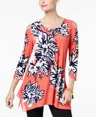 Jm Collection Embellished Handkerchief-hem Top, Created For Macy's