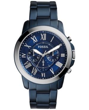 Fossil Men's Chronograph Nate Blue Ion-plated Stainless Steel Bracelet Watch 44mm Fs5230