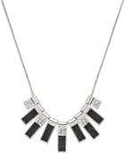 Abs By Allen Schwartz Silver-tone Rectangle Drop Frontal Necklace