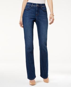 Style & Co Tummy-control Black Wash Straight-leg Jeans, Only At Macy's