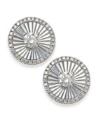 Diamond Shimmer Stud Earrings In 14k White Gold (1/6 Ct. T.w.)