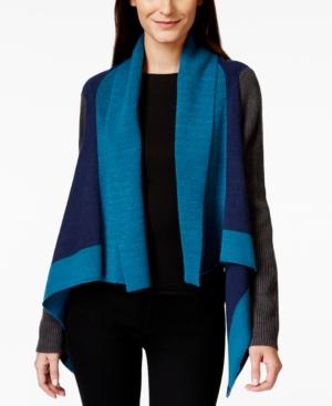 Calvin Klein Jeans Asymmetrical Colorblocked Flyaway Cardigan