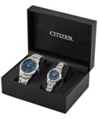 Citizen Men's & Women's Pairs Two-tone Stainless Steel Bracelet Watch Box Set 40mm 30mm Pairs-2016, A Macy's Exclusive Style