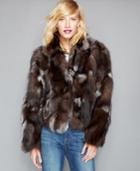 The Fur Vault Pieced Fox Fur Cropped Jacket
