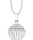 Diamond Cupcake 18 Pendant Necklace (1/10 Ct. T.w.) In Sterling Silver