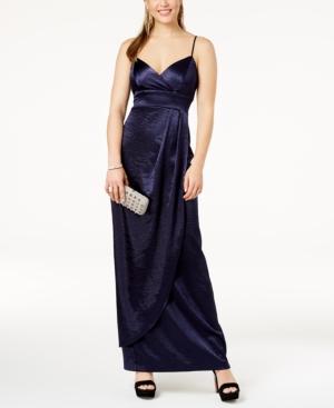 Teeze Me Juniors' Satin Spaghetti-strap Gown