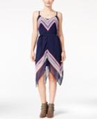 As U Wish Juniors' Printed Asymmetrical Dress