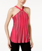 Cable & Gauge Striped Grommet Halter Top