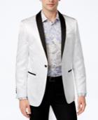 Tallia Men's Slim-fit White Tonal Floral Dinner Jacket
