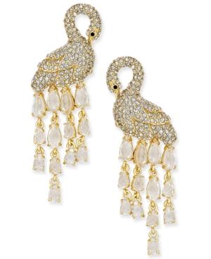 Kate Spade New York Gold-tone Pave And Crystal Drop Earrings