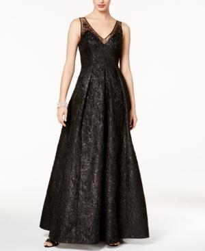 Adrianna Papell Sequined Jacquard Gown