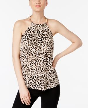 Calvin Klein Animal-print Chain-detail Top