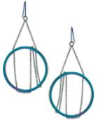 Trina Turk Hematite-tone Iridescent Circle Chandelier Earrings