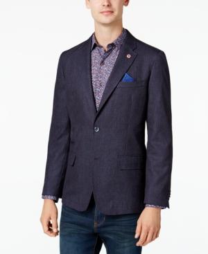 Ben Sherman Men's Slim-fit Blue/red Neat Sport Coat
