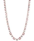 Anne Klein Rose Gold-tone Pink & Clear Crystal Collar Necklace