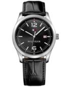 Tommy Hilfiger Men's Table Black Leather Strap Watch 41mm 1710350