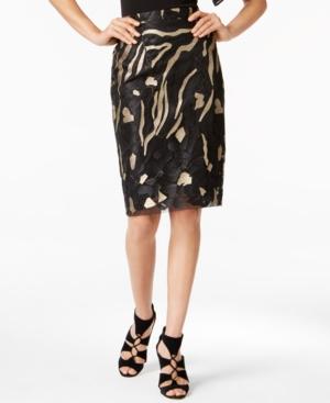 Calvin Klein Embroidered Mesh Pencil Skirt