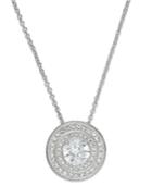 Danori Necklace, Silver-tone Crystal Cubic Zirconia Circle Pendant (1 Ct. T.w.)