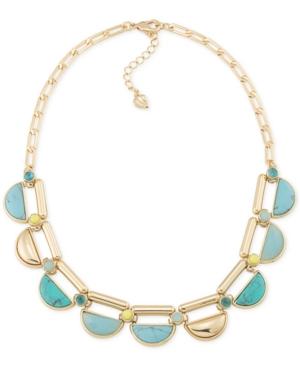 Carolee Gold-tone Multicolor Stone Choker Necklace