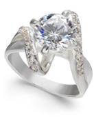 Charter Club Silver-tone Crystal Bypass Ring, Created For Macy's