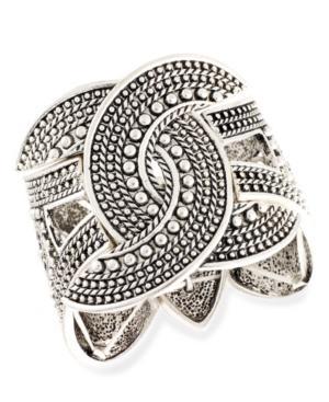 Style & Co. Bracelet, Silver-tone Textured Stretch Bracelet