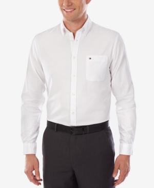 Tommy Hilfiger Men's Slim-fit Comfort-wash White Solid Dress Shirt