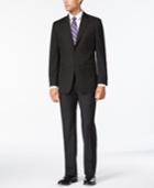 Izod Black Tonal Stripe Classic-fit Suit