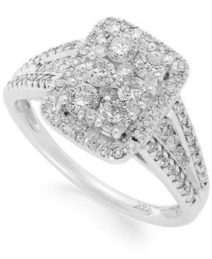 Diamond Rectangular Engagement Ring (1 Ct. T.w.) In 14k White Gold