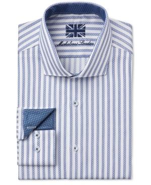 Michelsons Of London Men's Slim-fit Bengal-striped Dobby Dress Shirt
