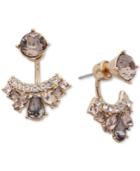 Givenchy Crystal & Pave Front & Back Earrings
