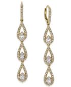 Danori Gold-tone Pave And Crystal Triple Drop Earrings