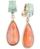 Anne Klein Gold-tone Multi-stone Clip-on Drop Earrings