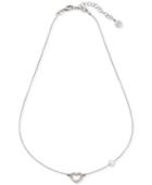 Majorica Cubic Zirconia Heart & Imitation Pearl Collar Necklace