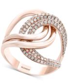 Pave Rose By Effy Diamond Interlocking Loop Ring (3/4 Ct. T.w.) In 14k Rose Gold