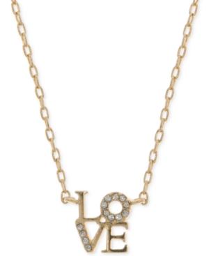 Lonna & Lilly Gold-tone Pave Love Pendant Necklace