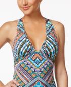 Bar Iii Printed Strappy Back Tankini Top, Only At Macy's Women's Swimsuit