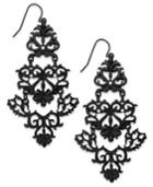 Bar Iii Jet-tone Filigree Chandelier Earrings