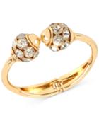 M. Haskell For Inc Gold-tone Crystal Hinged Bangle Bracelet, Only At Macy's