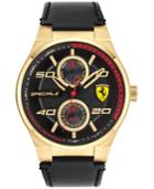 Ferrari Men's Speciale Multi Black Leather Strap Watch 44mm 0830417