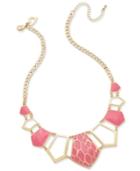 Thalia Sodi Gold-tone Pink Enamel Geometric Statement Necklace, Only At Macy's