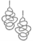 I.n.c. Silver-tone Pave Scribble Drop Earrings, Created For Macy's