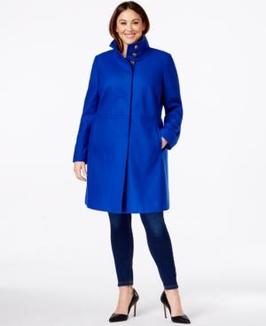 Via Spiga Plus Size Stand-collar A-line Coat