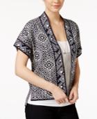 Lucky Brand Printed Open-front Cardigan