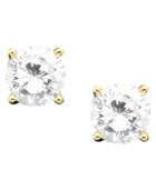 B. Brilliant 18k Gold Over Sterling Silver Cubic Zirconia Stud Earrings (1 Ct. T.w.)
