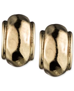 Anne Klein Gold-tone Button Earrings