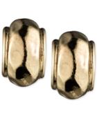 Anne Klein Gold-tone Button Earrings