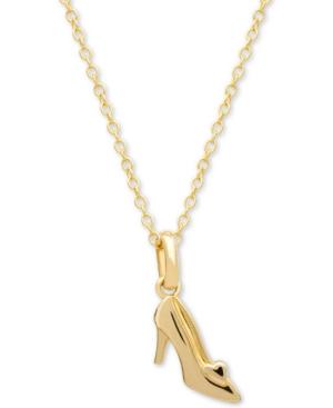 Disney Children's Cinderella Slipper 15 Pendant Necklace In 14k Gold