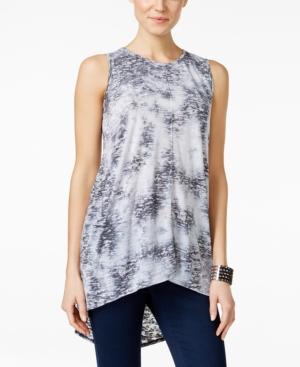 Two By Vince Camuto Burnout-print High-low Tank Top